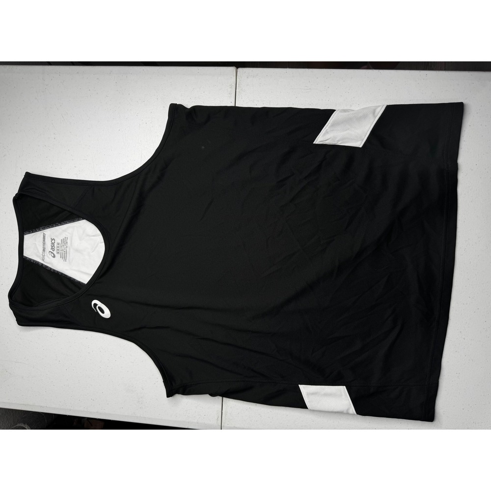 Asics MotionDry Medium Black White Colorblock Running Tank Top Singlet‎